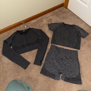 Gray 3 Piece Activewear Set